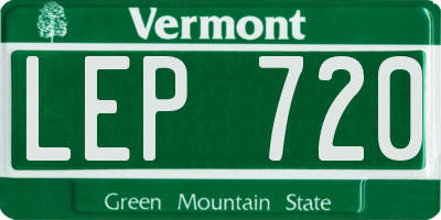 VT license plate LEP720