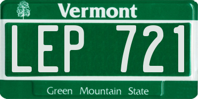 VT license plate LEP721