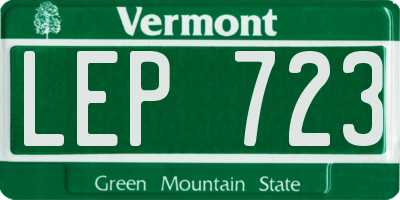 VT license plate LEP723