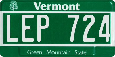 VT license plate LEP724