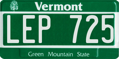 VT license plate LEP725