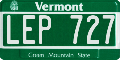 VT license plate LEP727