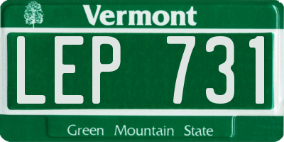 VT license plate LEP731