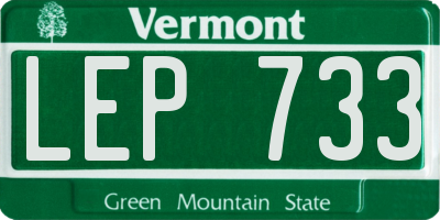 VT license plate LEP733