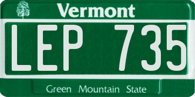 VT license plate LEP735