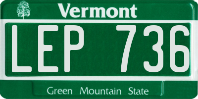 VT license plate LEP736