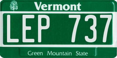VT license plate LEP737