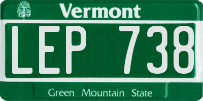VT license plate LEP738