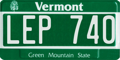 VT license plate LEP740