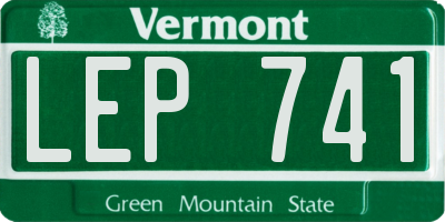 VT license plate LEP741