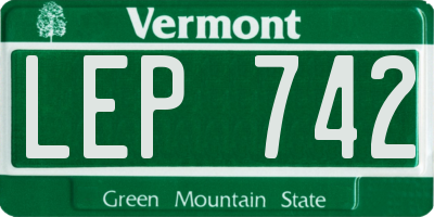 VT license plate LEP742