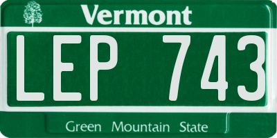 VT license plate LEP743