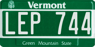 VT license plate LEP744