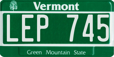 VT license plate LEP745