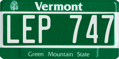 VT license plate LEP747