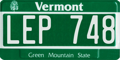 VT license plate LEP748