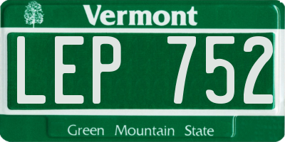 VT license plate LEP752