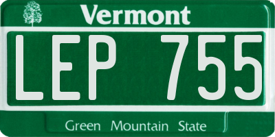 VT license plate LEP755