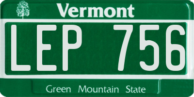 VT license plate LEP756