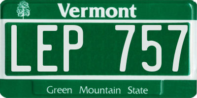 VT license plate LEP757