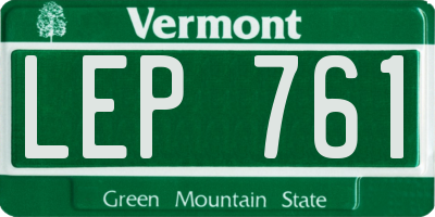 VT license plate LEP761