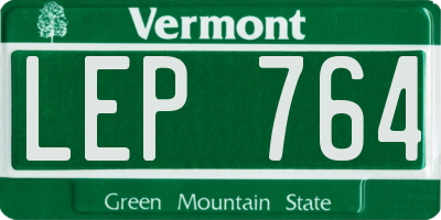 VT license plate LEP764