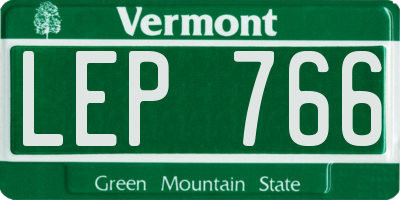 VT license plate LEP766