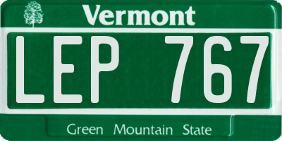 VT license plate LEP767