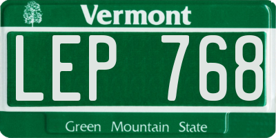 VT license plate LEP768