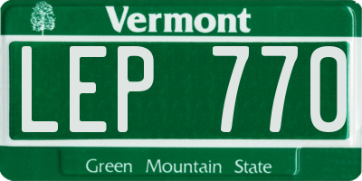 VT license plate LEP770