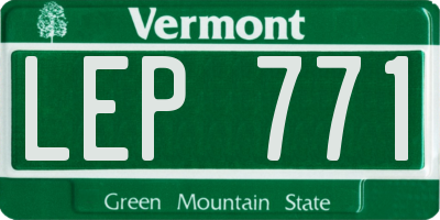 VT license plate LEP771