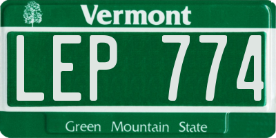 VT license plate LEP774