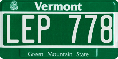VT license plate LEP778
