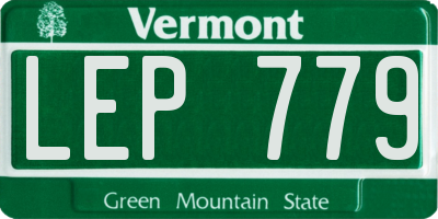 VT license plate LEP779