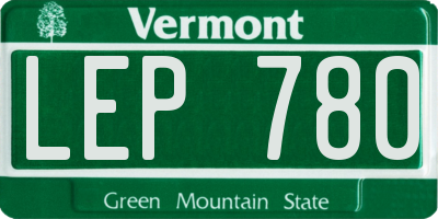 VT license plate LEP780
