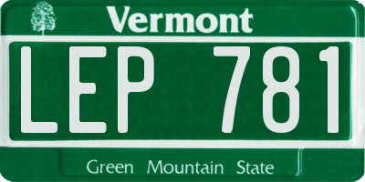 VT license plate LEP781