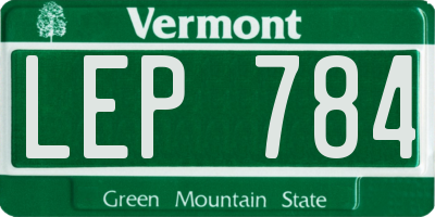 VT license plate LEP784