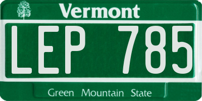 VT license plate LEP785