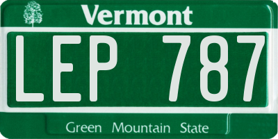 VT license plate LEP787