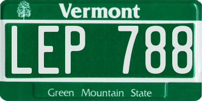 VT license plate LEP788