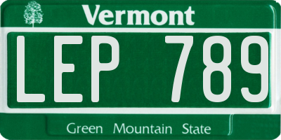 VT license plate LEP789
