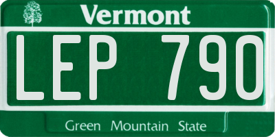 VT license plate LEP790