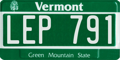 VT license plate LEP791
