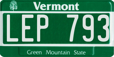 VT license plate LEP793
