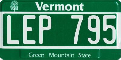 VT license plate LEP795