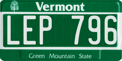 VT license plate LEP796