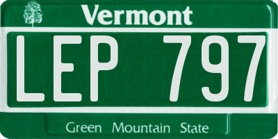 VT license plate LEP797