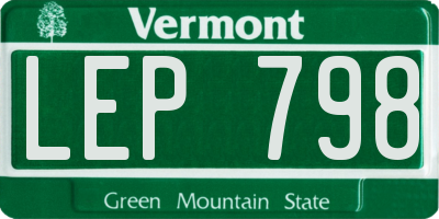 VT license plate LEP798