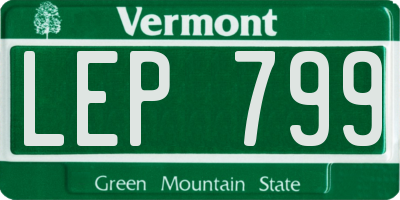 VT license plate LEP799