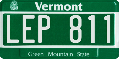VT license plate LEP811